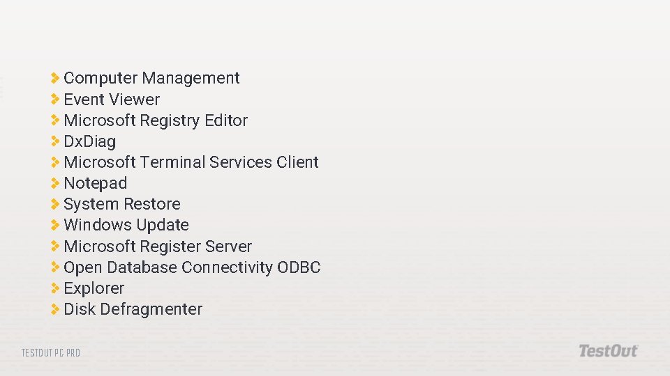 Computer Management Event Viewer Microsoft Registry Editor Dx. Diag Microsoft Terminal Services Client Notepad