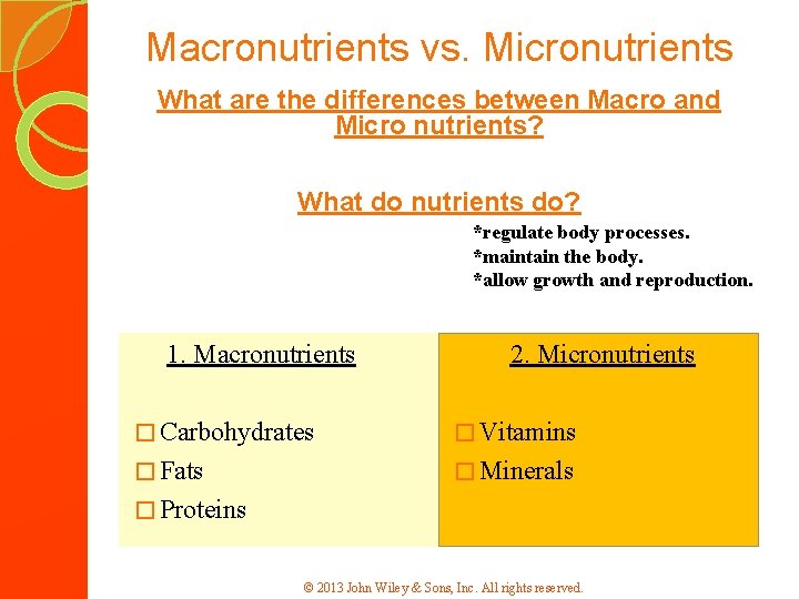 Macronutrients vs. Micronutrients What are the differences between Macro and Micro nutrients? What do