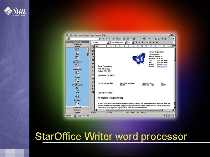 Star. Office Writer word processor " 