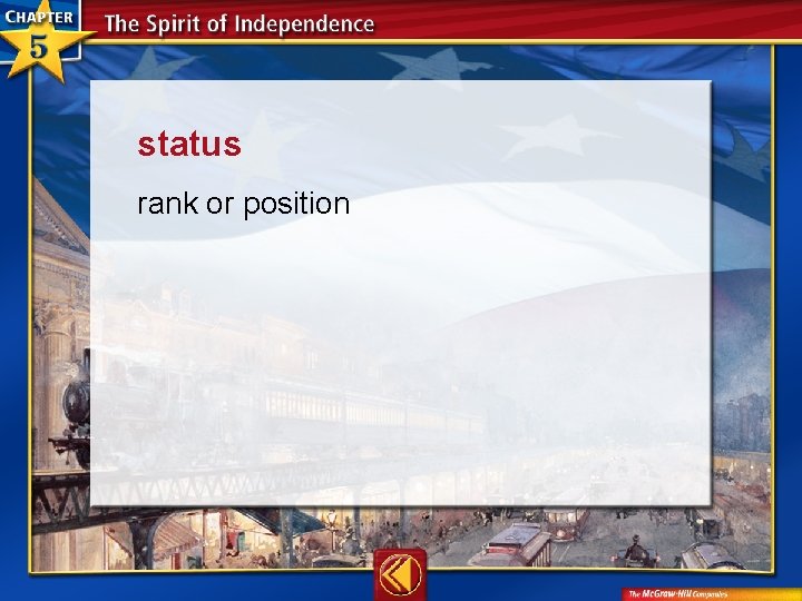 status rank or position 