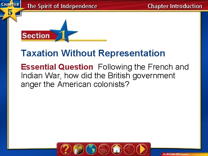 Taxation Without Representation Essential Question Following the French and Indian War, how did the