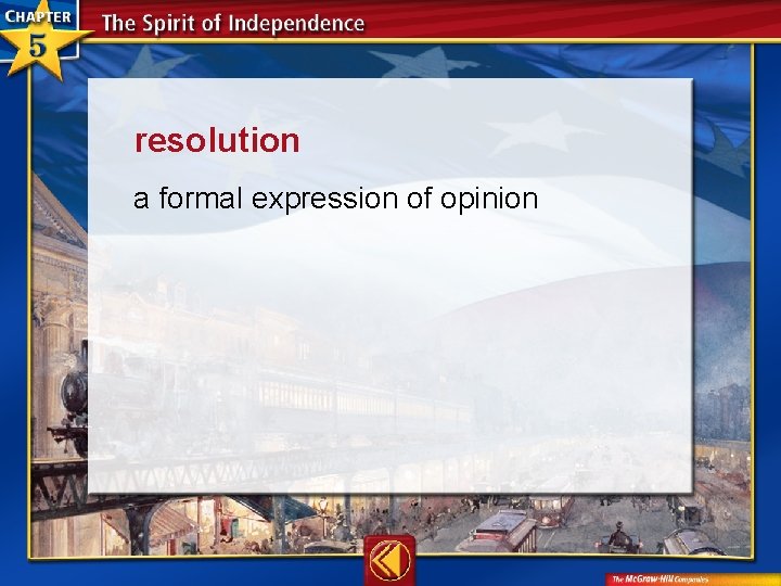 resolution a formal expression of opinion 
