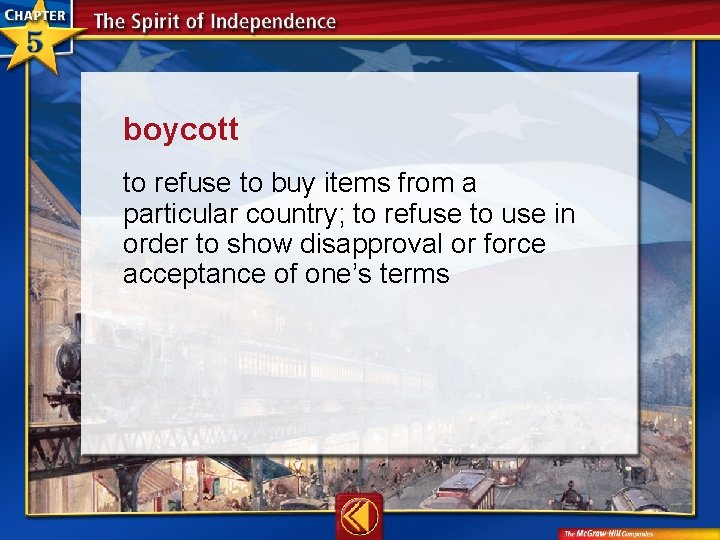 boycott to refuse to buy items from a particular country; to refuse to use