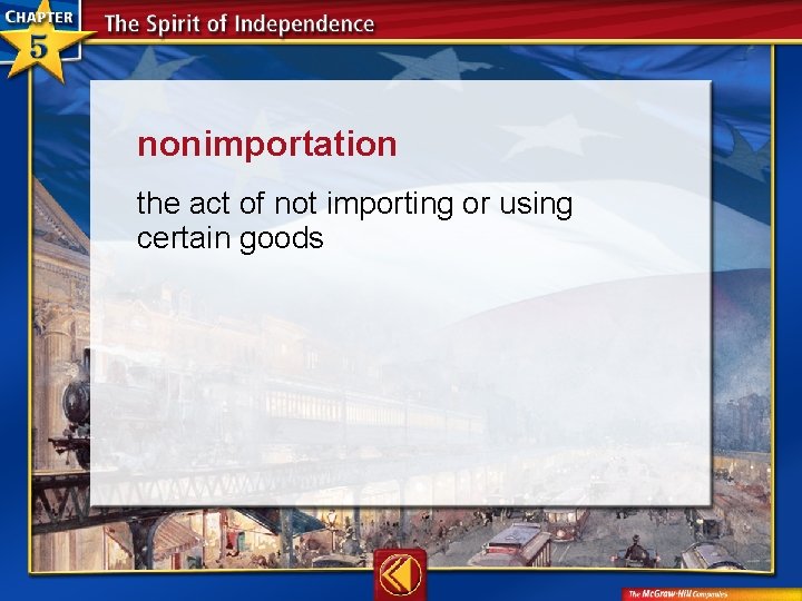 nonimportation the act of not importing or using certain goods 