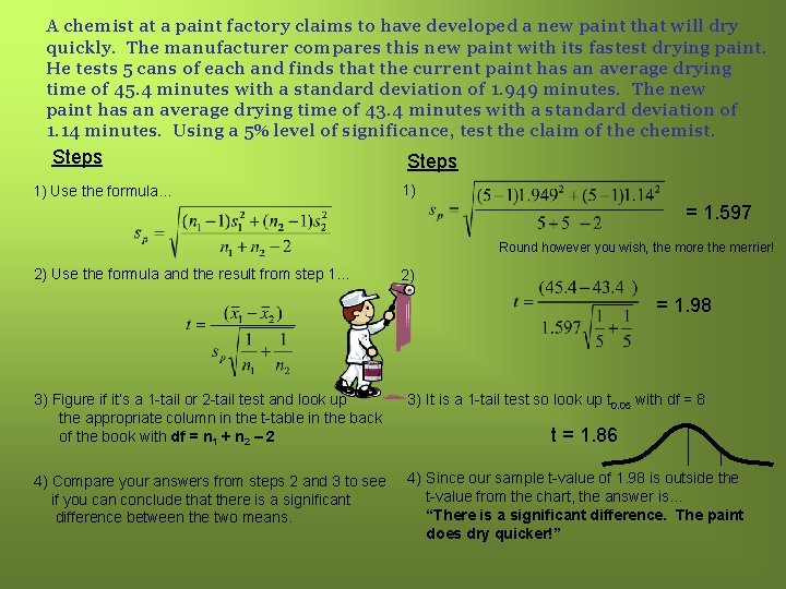 A chemist at a paint factory claims to have developed a new paint that