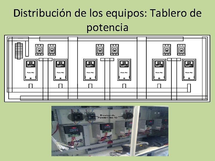 Distribución de los equipos: Tablero de potencia 