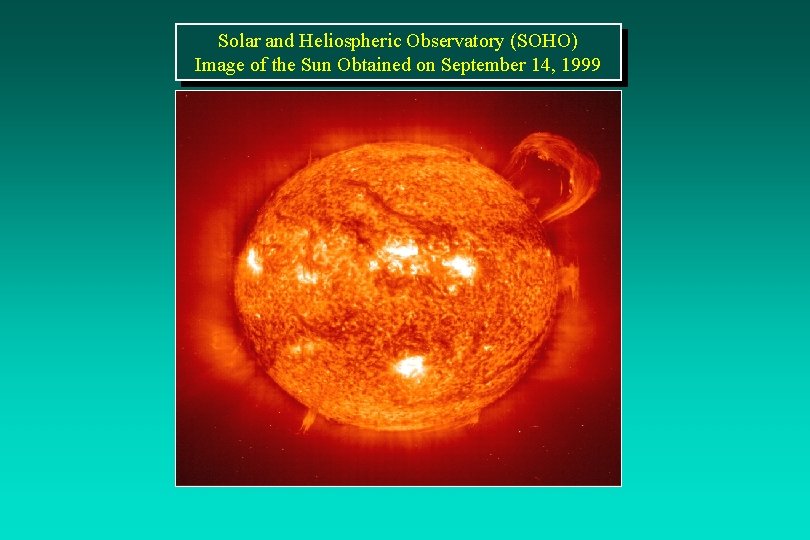 Solar and Heliospheric Observatory (SOHO) Image of the Sun Obtained on September 14, 1999