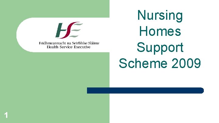 Nursing Homes Support Scheme 2009 1 