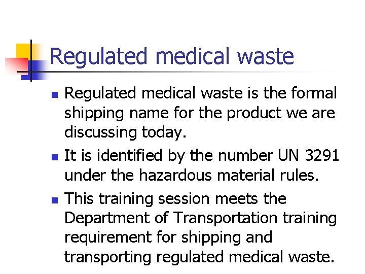 Hazardous Materials Transportation Based on the regulations published