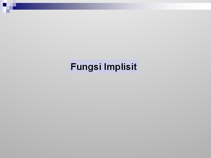 Fungsi Implisit 