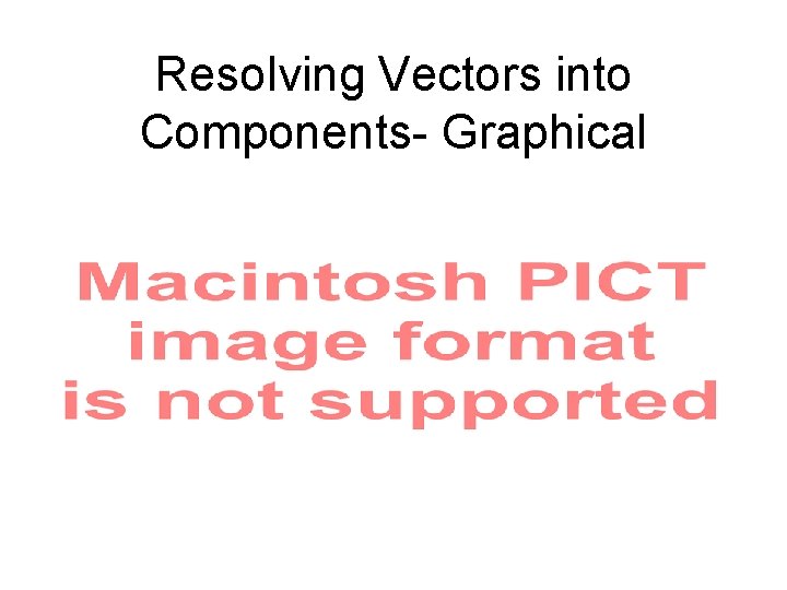 Resolving Vectors into Components- Graphical 