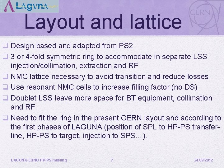 Layout and lattice q Design based and adapted from PS 2 q 3 or