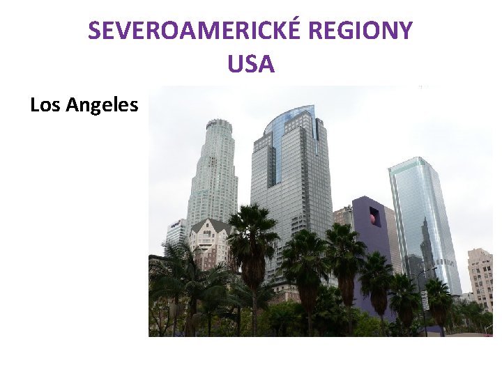 SEVEROAMERICKÉ REGIONY USA Los Angeles 