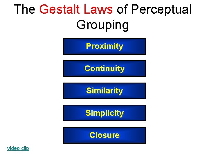 The Gestalt Laws of Perceptual Grouping Proximity Continuity Similarity Simplicity Closure video clip 