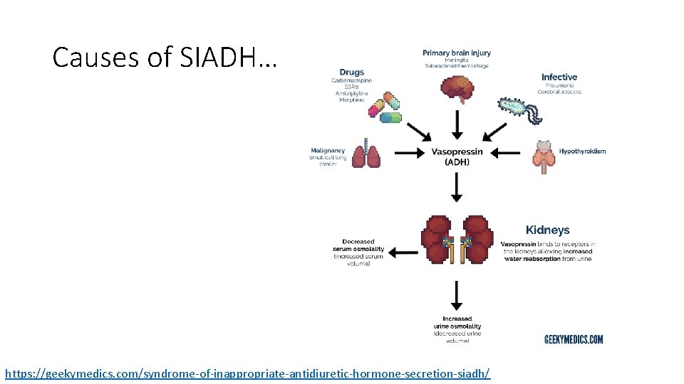 Causes of SIADH… https: //geekymedics. com/syndrome-of-inappropriate-antidiuretic-hormone-secretion-siadh/ 