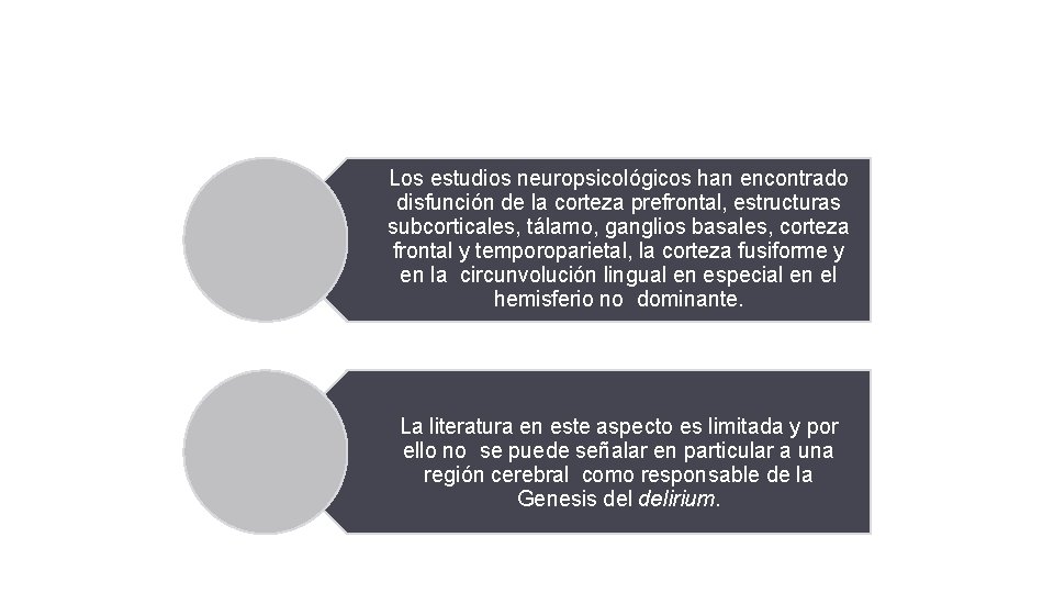 Los estudios neuropsicológicos han encontrado disfunción de la corteza prefrontal, estructuras subcorticales, tálamo, ganglios