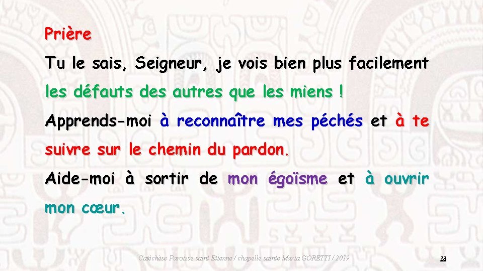 Prière Tu le sais, Seigneur, je vois bien plus facilement les défauts des autres