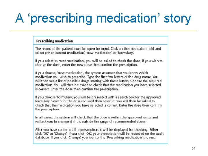 A ‘prescribing medication’ story 23 