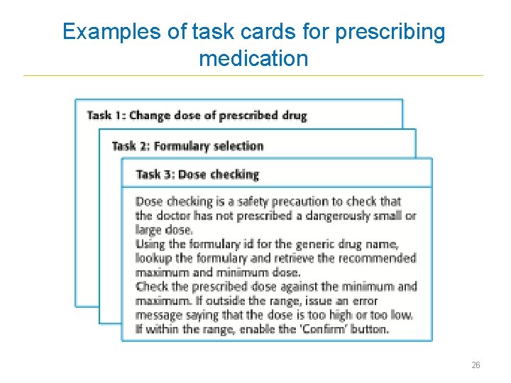 Examples of task cards for prescribing medication 26 