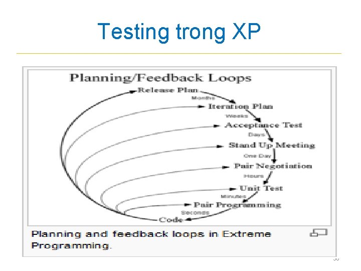 Testing trong XP • Testing là trung tâm của XP, và XP đã phát