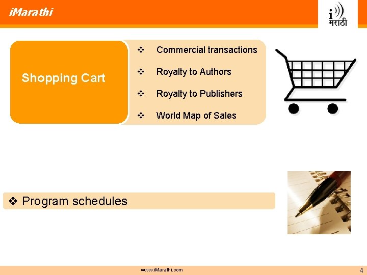 i. Marathi Shopping Cart v Commercial transactions v Royalty to Authors v Royalty to