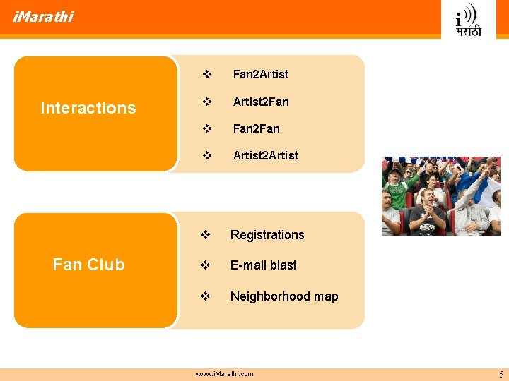i. Marathi Interactions Fan Club v Fan 2 Artist v Artist 2 Fan v