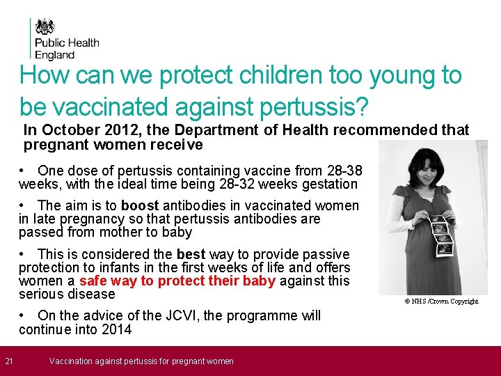 How can we protect children too young to be vaccinated against pertussis? In October