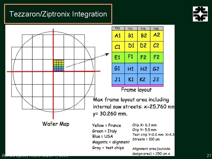 Tezzaron/Ziptronix Integration Use single wafer with mirrored circuits to generate a two-tier circuit on