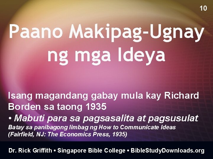 10 Paano Makipag-Ugnay ng mga Ideya Isang magandang gabay mula kay Richard Borden sa