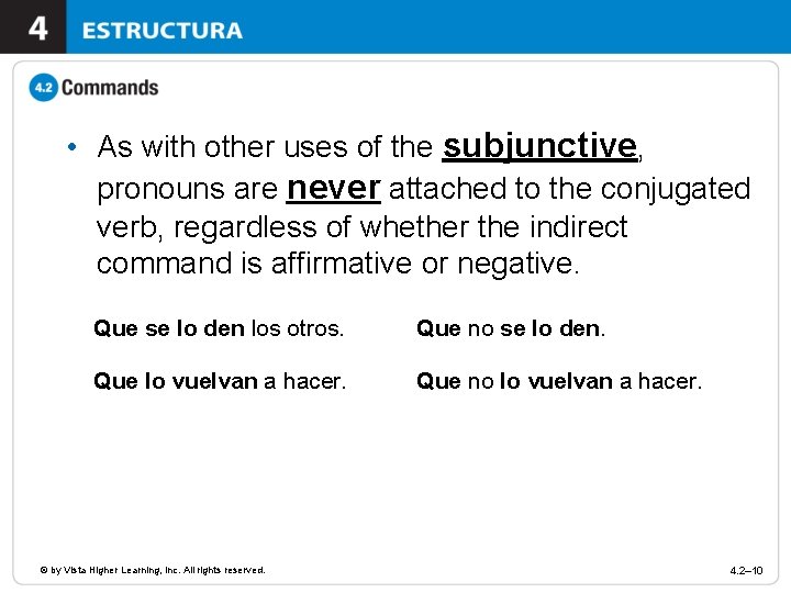  • As with other uses of the subjunctive, pronouns are never attached to