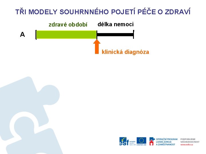 TŘI MODELY SOUHRNNÉHO POJETÍ PÉČE O ZDRAVÍ zdravé období délka nemoci A klinická diagnóza