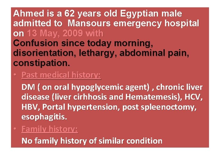 A 57 yearold man presents with fatigue for