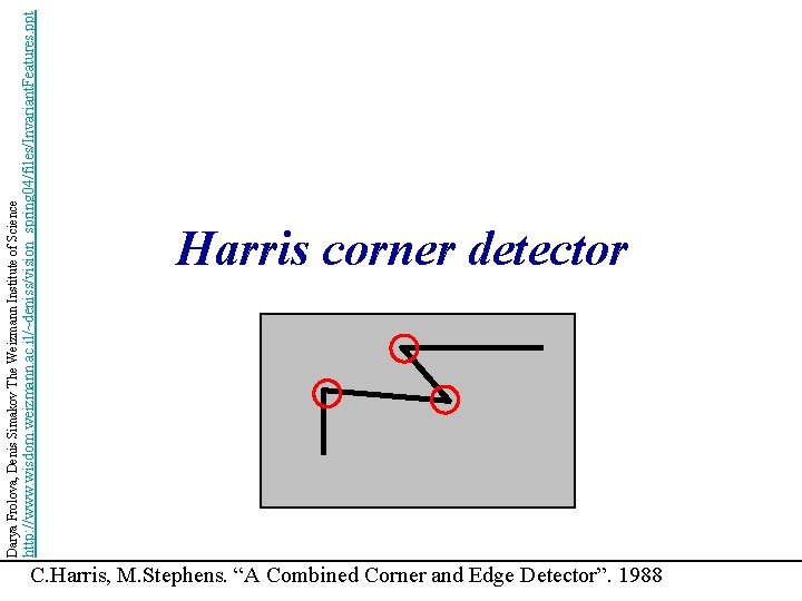 http: //www. wisdom. weizmann. ac. il/~deniss/vision_spring 04/files/Invariant. Features. ppt Darya Frolova, Denis Simakov The