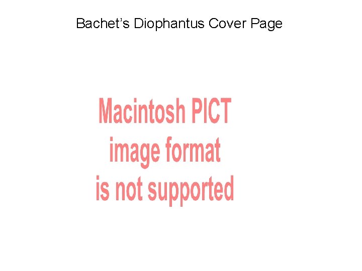 Bachet’s Diophantus Cover Page 