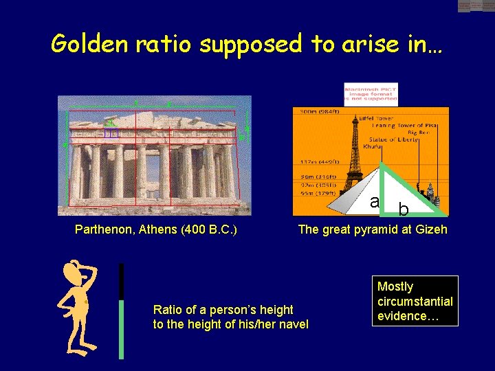 Golden ratio supposed to arise in… a b Parthenon, Athens (400 B. C. )