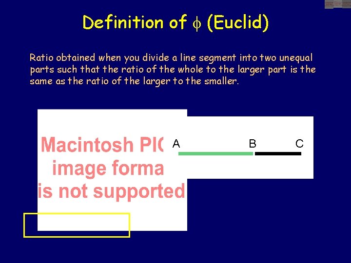 Definition of (Euclid) Ratio obtained when you divide a line segment into two unequal