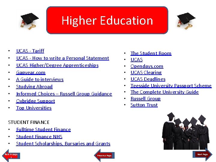 Higher Education • • • UCAS - Tariff UCAS - How to write a