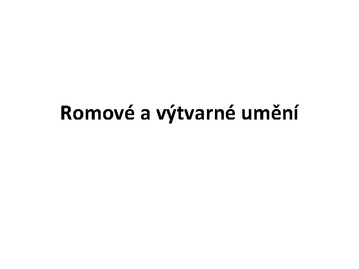 Romové a výtvarné umění 