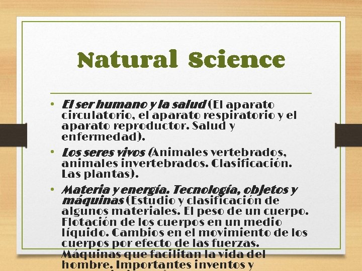 Natural Science • El ser humano y la salud (El aparato circulatorio, el aparato