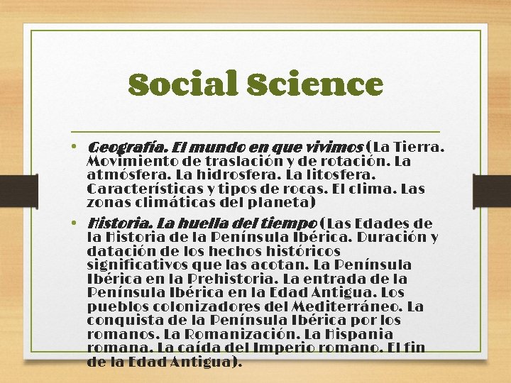 Social Science • Geografía. El mundo en que vivimos (La Tierra. Movimiento de traslación