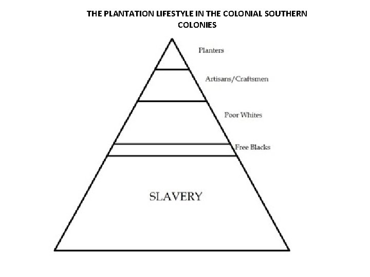 THE PLANTATION LIFESTYLE IN THE COLONIAL SOUTHERN COLONIES 