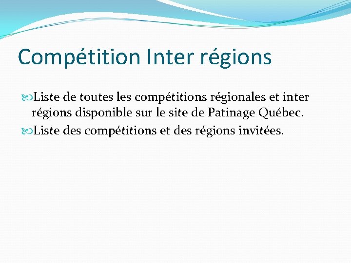 Compétition Inter régions Liste de toutes les compétitions régionales et inter régions disponible sur