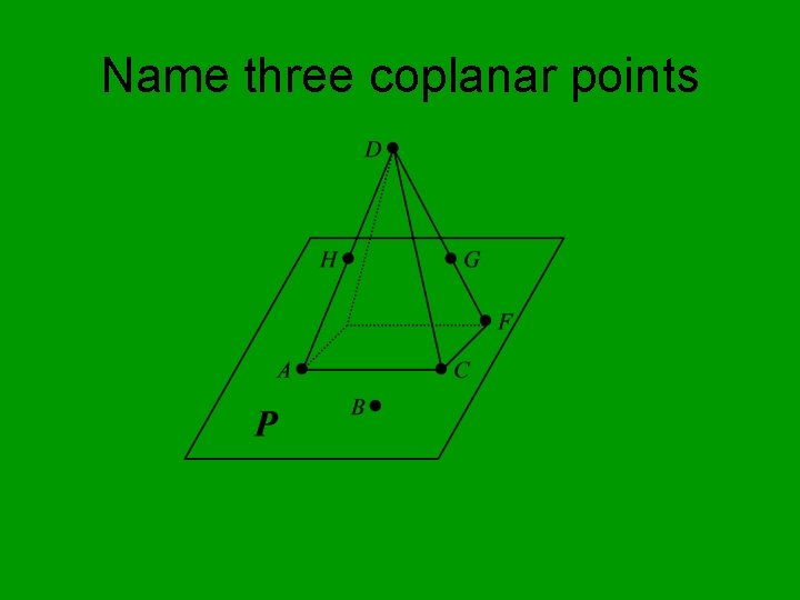 Name three coplanar points 