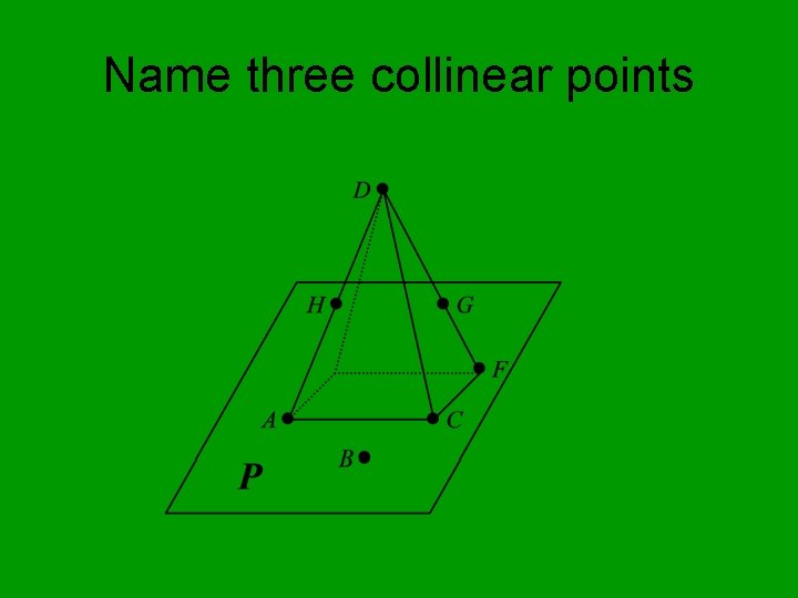 Name three collinear points 