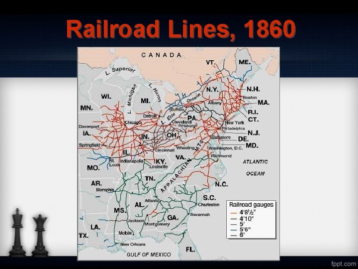 Railroad Lines, 1860 