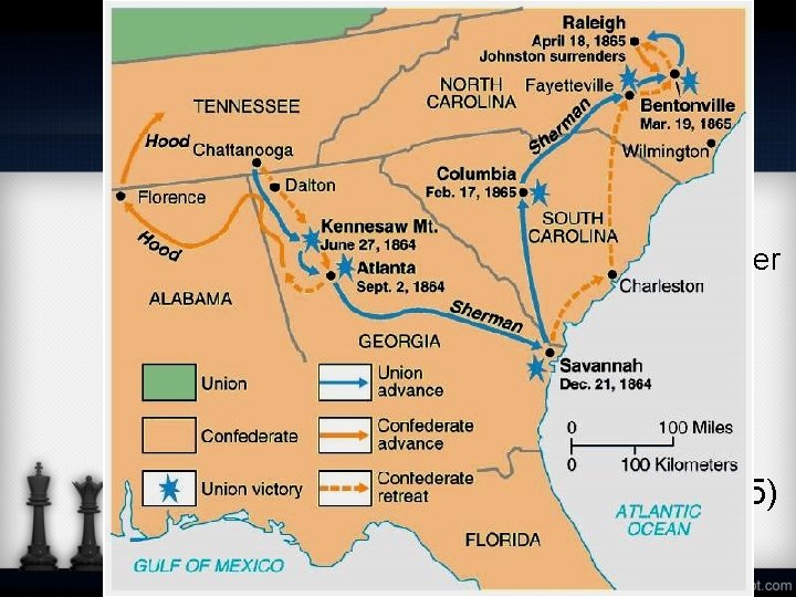 1864 • Sherman’s March to the Sea – Takes Atlanta then Savannah by December