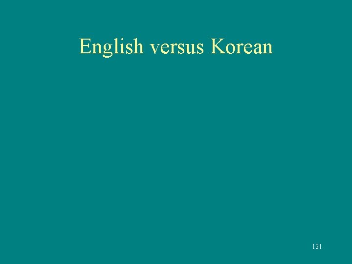 English versus Korean 121 