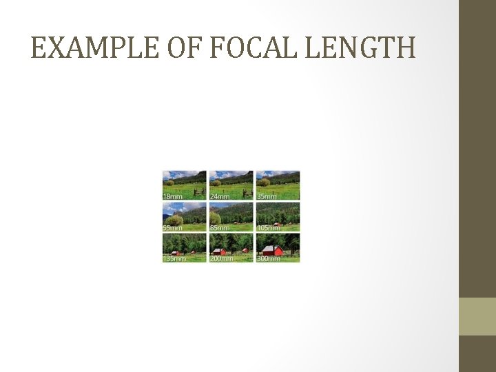EXAMPLE OF FOCAL LENGTH 