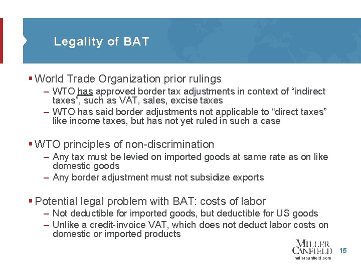 Legality of BAT § World Trade Organization prior rulings – WTO has approved border