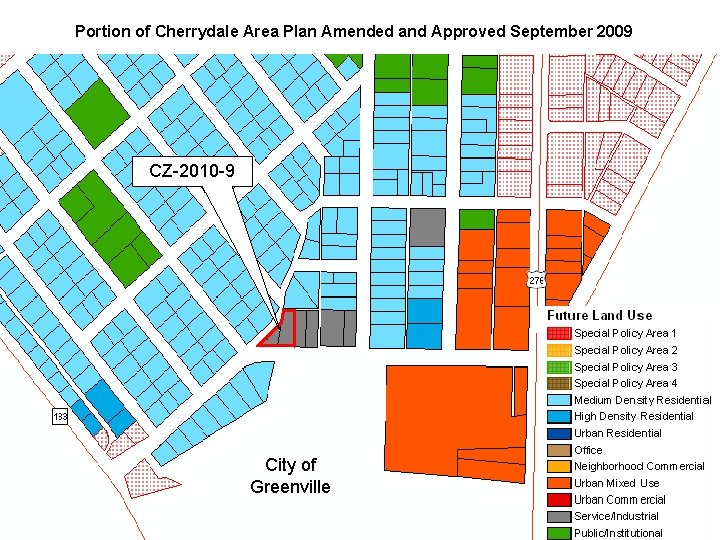 Portion of Cherrydale Area Plan Amended and Approved September 2009 CZ-2010 -9 City of